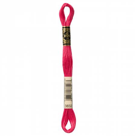 DMC 6 Strand Size 25 Floss #3832 Medium Raspberry