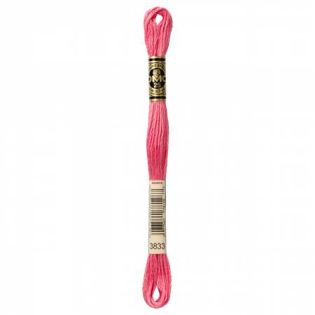 DMC 6 Strand Size 25 Floss #3833 Light Raspberry