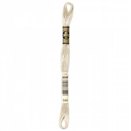 DMC 6 Strand Size 25 Floss #0644 Medium Beige Gray