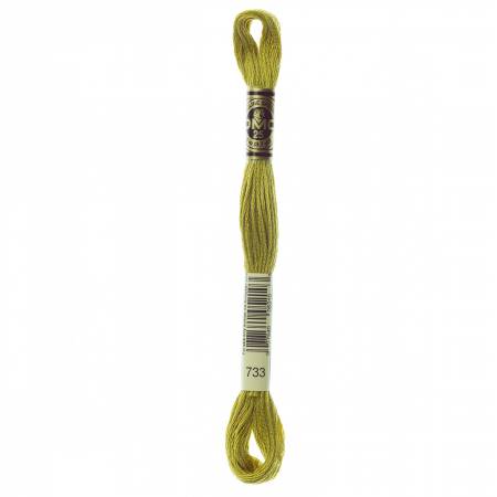 DMC 6 Strand Size 25 Floss #0733 Medium Olive Green