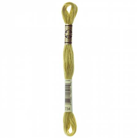 DMC 6 Strand Size 25 Floss #0734 Light Olive Green