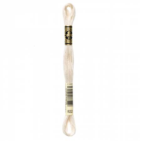 DMC 6 Strand Size 25 Floss #0822 Light Beige Gray