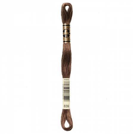 DMC 6 Strand Size 25 Floss #0839 Dark Beige Brown