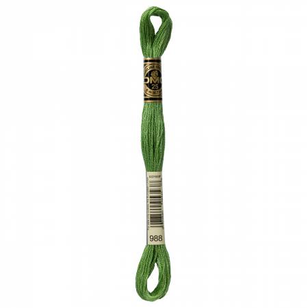 DMC 6 Strand Size 25 Floss #0988 Medium Forest Green