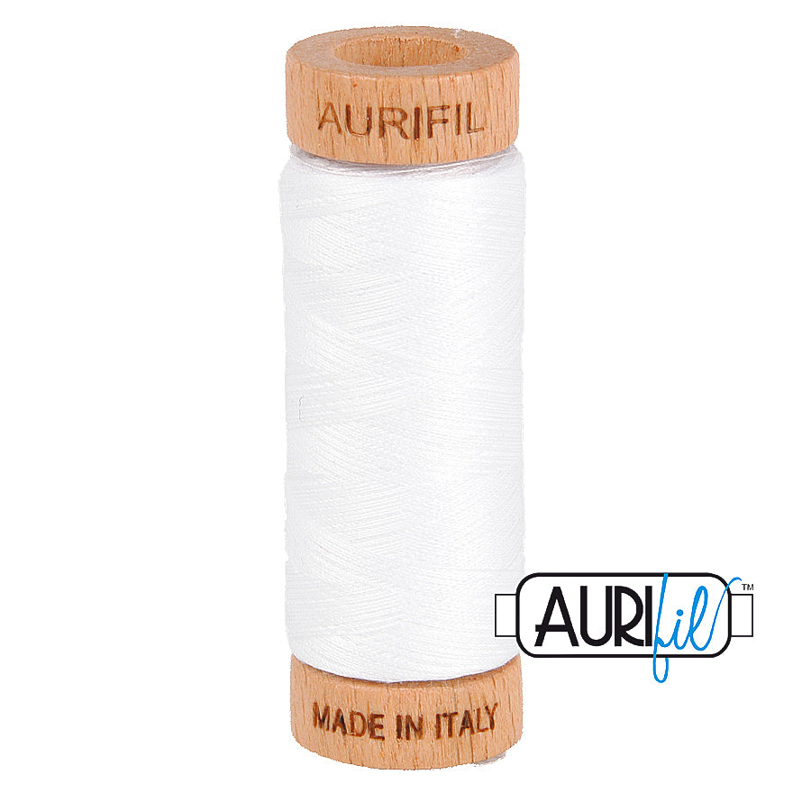 02024 White  - Aurifil 80wt Thread 300yd/274m