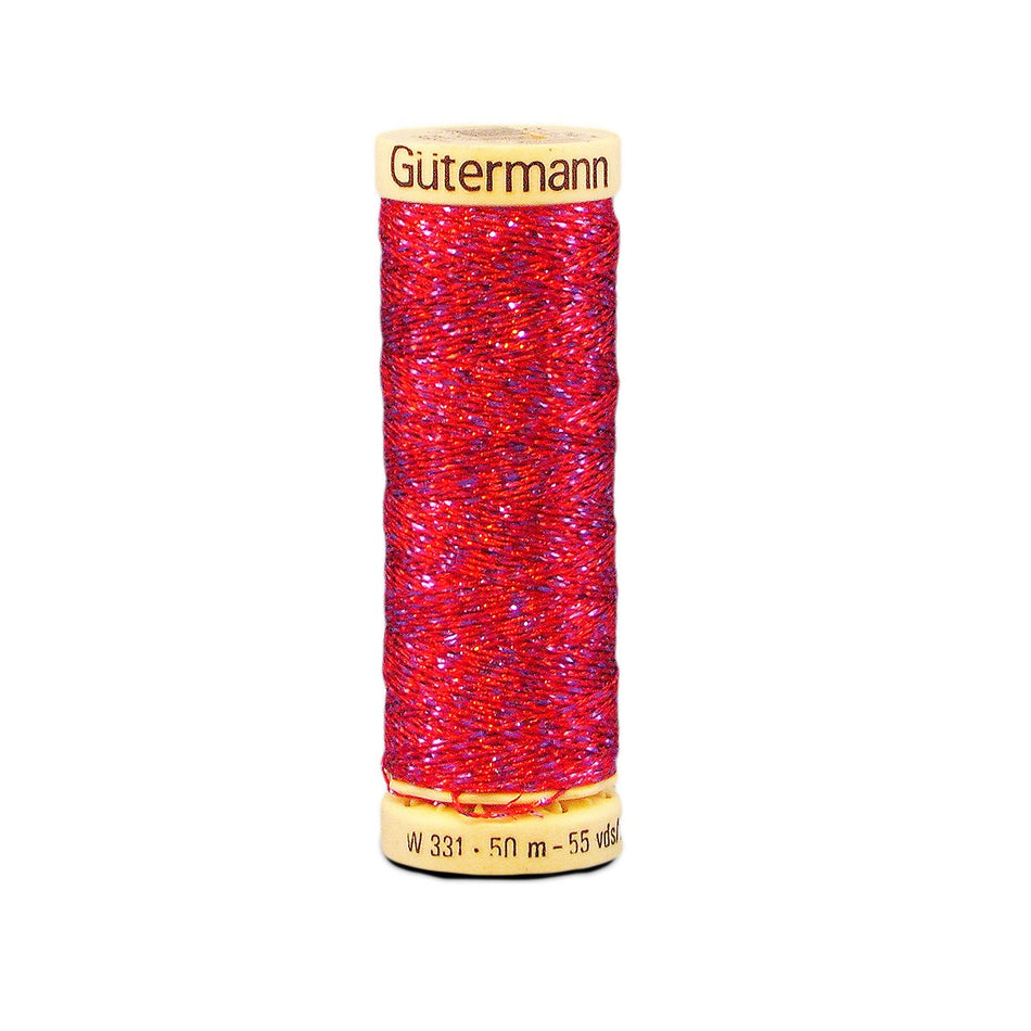 Gutermann Metallic Sparkle Thread 247 Red 50m