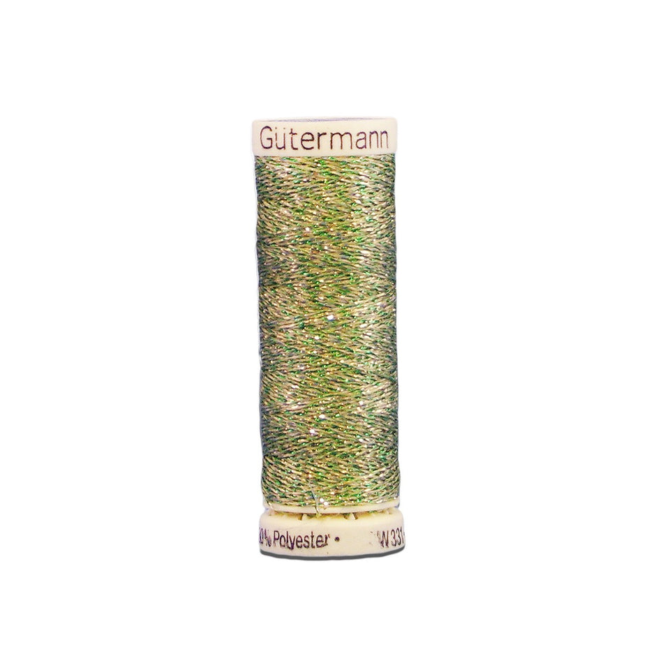 Gutermann Metallic Sparkle Thread 400 Lime 50m