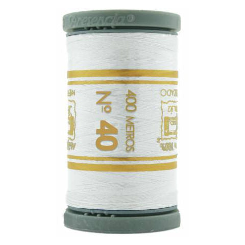 Presencia 40wt Cotton Sewing Thread 0001 White  400m/437yd Spool