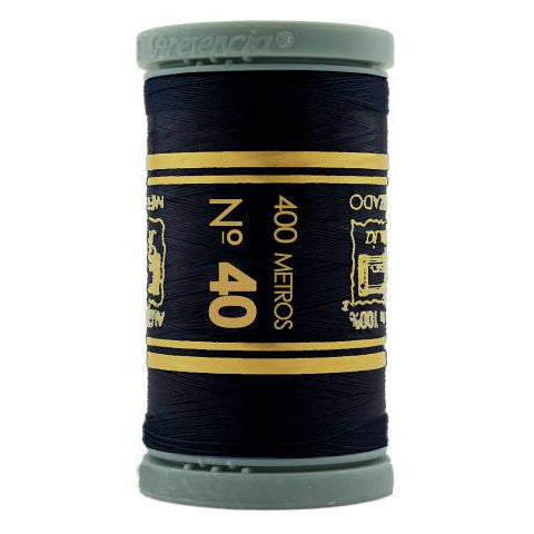 Presencia 40wt Cotton Sewing Thread 368 Dark Smokey Gray Black  400m/437yd Spool