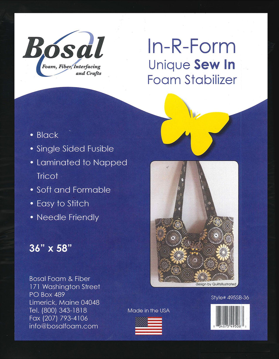 Bosal In-R-Form Single-Sided Fusible Stabilizer 36in x 58in Black