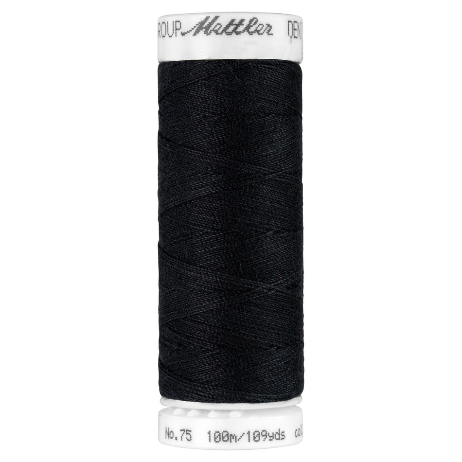 Mettler Denim Doc Cotton Covered Polyester Thread 4000 Black  109yd/100m