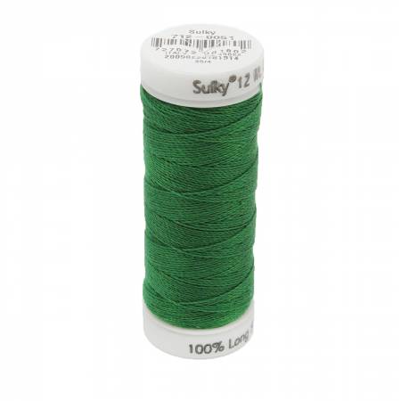 Sulky Cotton 12wt Petites 0051 Jolly Green  50yd Snap End Spool