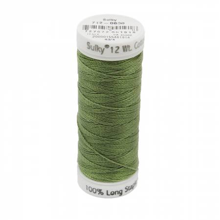 Sulky Cotton 12wt Petites 0630 Moss Green  50yd Snap End Spool