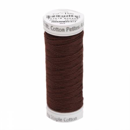 Sulky Cotton 12wt Petites 1130 Dark Brown  50yd Snap End Spool