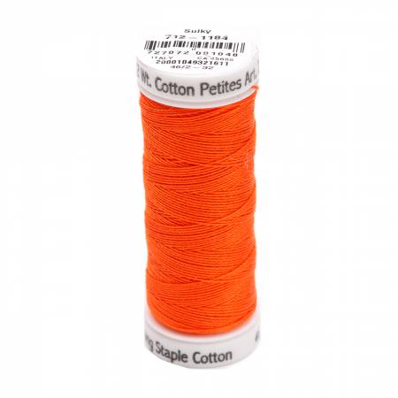 Sulky Cotton 12wt Petites 1184 Orange Red  50yd Snap End Spool
