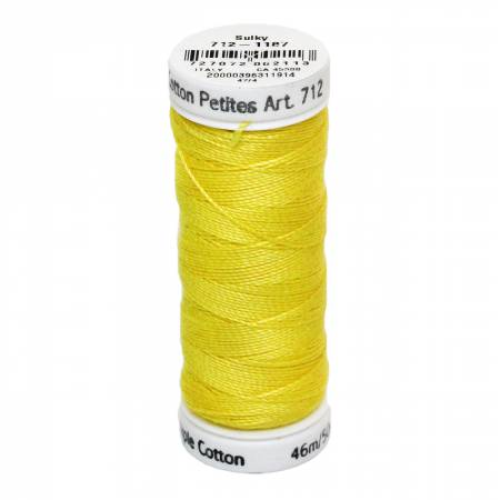 Sulky Cotton 12wt Petites 1187 Mimosa Yellow  50yd Snap End Spool