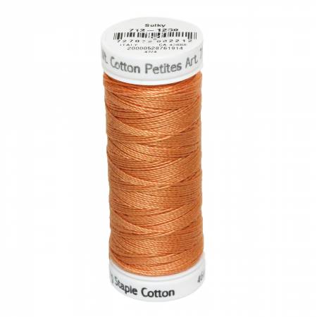 Sulky Cotton 12wt Petites 1239 Apricot  50yd Snap End Spool