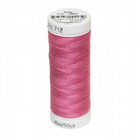 Sulky Cotton 12wt Petites 1256 Sweet Pink  50yd Snap End Spool