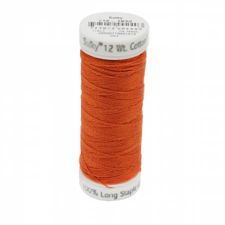 Sulky Cotton 12wt Petites 1833 Pumpkin Pie  50yd Snap End Spool