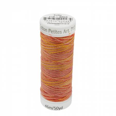 Sulky Cotton 12wt Petites 4003 Sunset  50yd Snap End Spool