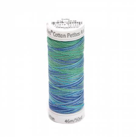 Sulky Cotton 12wt Petites 4016 Peacock Plume  50yd Snap End Spool