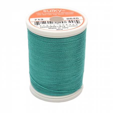 Sulky Cotton 12wt Thread 0640 Medium Aqua  330yd Spool