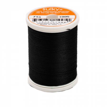 Sulky Cotton 12wt Thread  Black  330yd Spool
