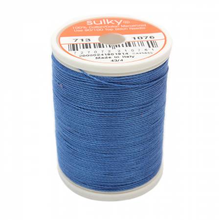 Sulky Cotton 12wt Thread 1076 Royal Blue  330yd Spool