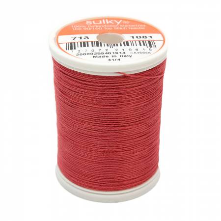 Sulky Cotton 12wt Thread 1081 Brick  330yd Spool