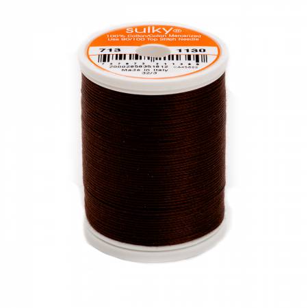 Sulky Cotton 12wt Thread 1130 Dark Brown  330yd Spool