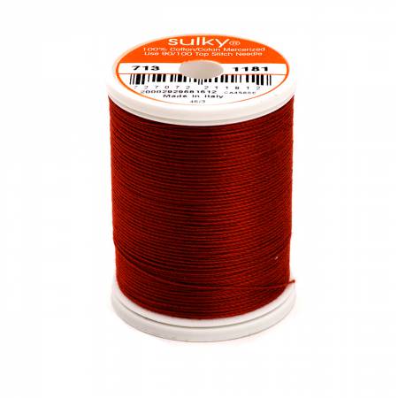 Sulky Cotton 12wt Thread 1181 Rust  330yd Spool