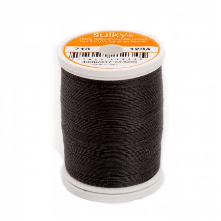 Sulky Cotton 12wt Thread 1234 Almost Black  330yd Spool