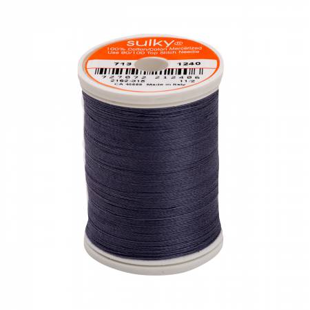 Sulky Cotton 12wt Thread 1240 Smokey Gray  330yd Spool