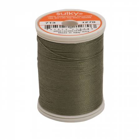 Sulky Cotton 12wt Thread 1270 Dark Gray Khaki  330yd Spool