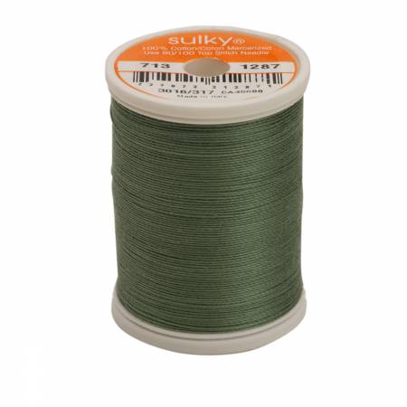 Sulky Cotton 12wt Thread 1287 French Green  330yd Spool