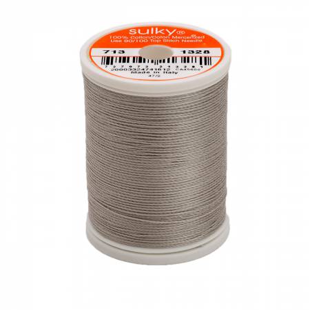 Sulky Cotton 12wt Thread 1328 Nickel Grey  330yd Spool