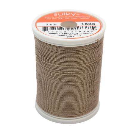 Sulky Cotton 12wt Thread 1838 Cocoa Cream  330yd Spool
