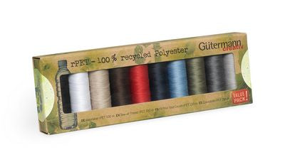Gutermann 10 Spool Recycled Sew-All Thread Set Dark Article 731138-1