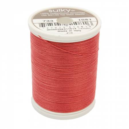 Sulky Cotton 30wt Thread 1081 Brick  500yd Spool