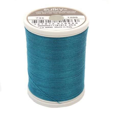 Sulky Cotton 30wt Thread 1096 Dark Turquoise  500yd Spool