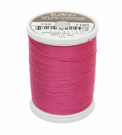 Sulky Cotton 30wt Thread 1109 Hot Pink  500yd Spool