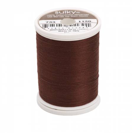 Sulky Cotton 30wt Thread 1130 Dark Brown  500yd Spool