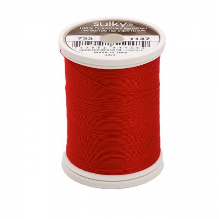 Sulky Cotton 30wt Thread 1147 Xmas Red  500yd Spool