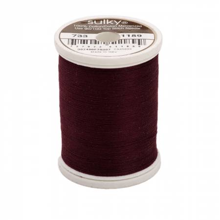 Sulky Cotton 30wt Thread 1189 Dark Chestnut  500yd Spool