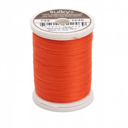 Sulky Cotton 30wt Thread 1246 Orange Flame  500yd Spool