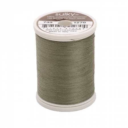 Sulky Cotton 30wt Thread 1270 Dark Gray Khaki  500yd Spool