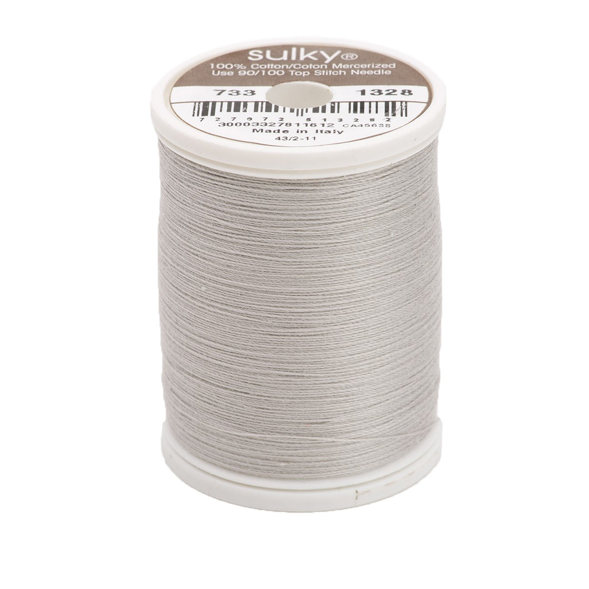 Sulky Cotton 30wt Thread 1328 Nickel Grey  500yd Spool