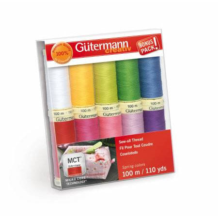 Gutermann 10 Spool Spring Sew-All Thread Set
