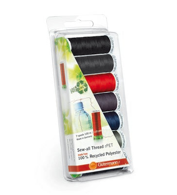 Gutermann 7 Spool Recycled Sew-All Thread Set Dark Article 734390-9999