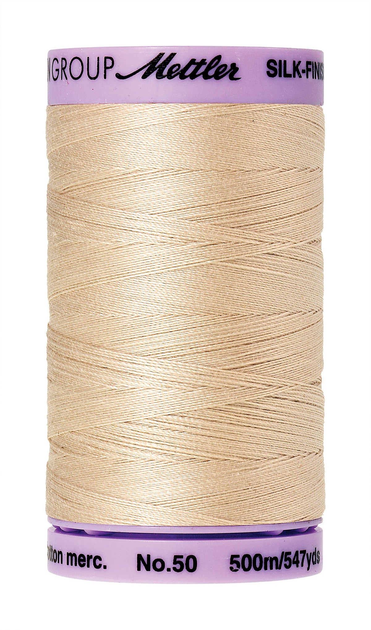 Mettler 50wt Silk Finish Thread 0001 Eggshell  547yd/500m